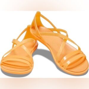 RARE CROCS ISABELLA Strappy Sandal Women's Cantaloupe Orange Size 11